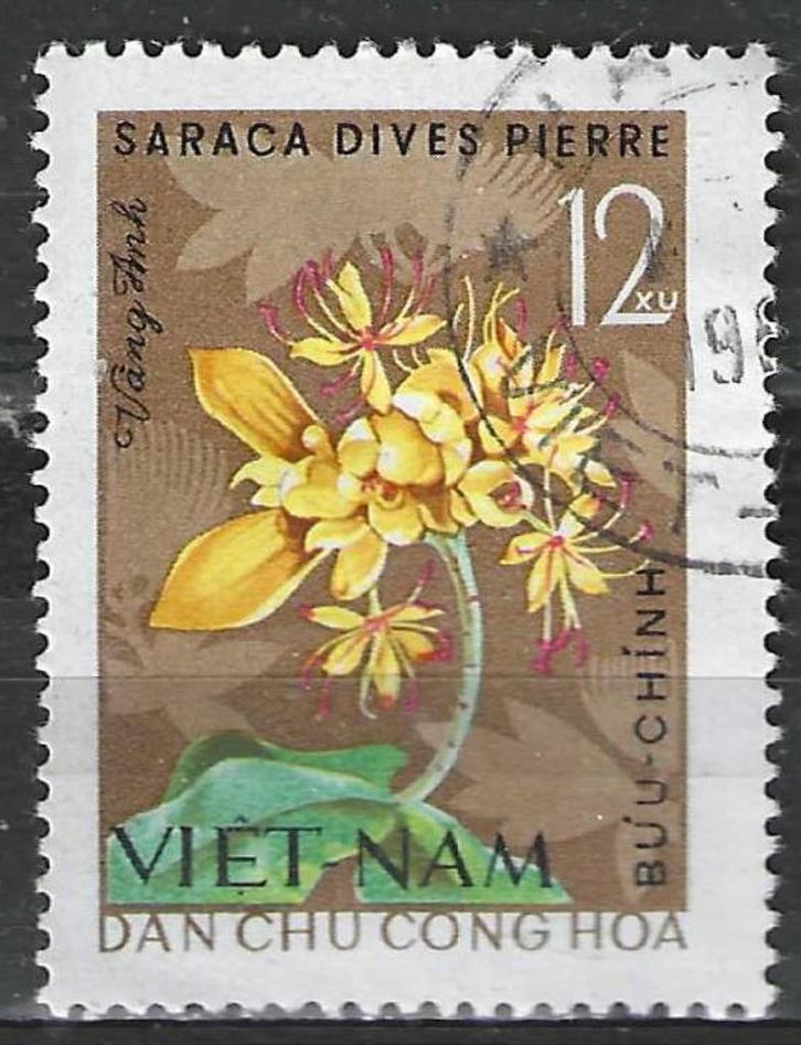 Noord-Vietnam 1964 - Yvert 365 - Bloemen - 12 xu (ST), Postzegels en Munten, Postzegels | Azië, Zuidoost-Azië, Verzenden