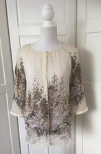 Massimo Dutti zuiver zijde floral blouse top, maat 38 M, Maat 38/40 (M), Massimo Dutti, Wit, Ophalen of Verzenden