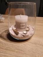 Vaas met kaars en decoratie, Ophalen of Verzenden, Overige materialen, Minder dan 25 cm