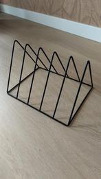 Zwarte metalen houder voor vinylplaten, Ophalen, Metaal, Minder dan 25 cm