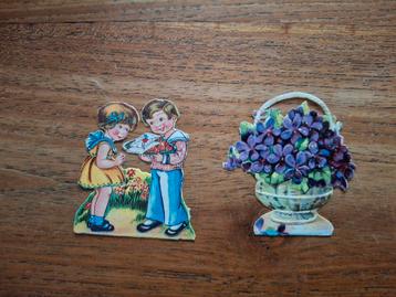 Oude Poezieplaatjes - Set van 2 beschikbaar voor biedingen