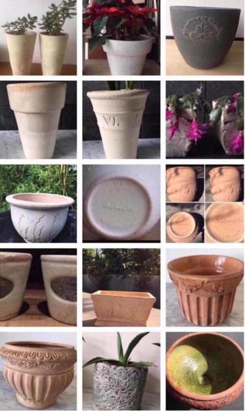 Vintage terracotta keramische bloempotten kamerplanten beschikbaar voor biedingen