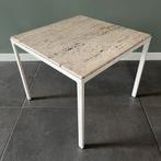 Bijzettafel metaal en travertin marmer, Huis en Inrichting, Tafels | Bijzettafels, Minder dan 45 cm, Minder dan 55 cm, Gebruikt