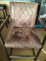 Hoge eettafel stoelen kleur congac en donker bruin, 5 krukken of meer, Ophalen, Zo goed als nieuw, 60 tot 90 cm