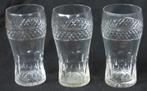 Nr J391: 3 Geslepen kristallen water-/colaglazen, Antiek en Kunst, Antiek | Glas en Kristal, Ophalen of Verzenden