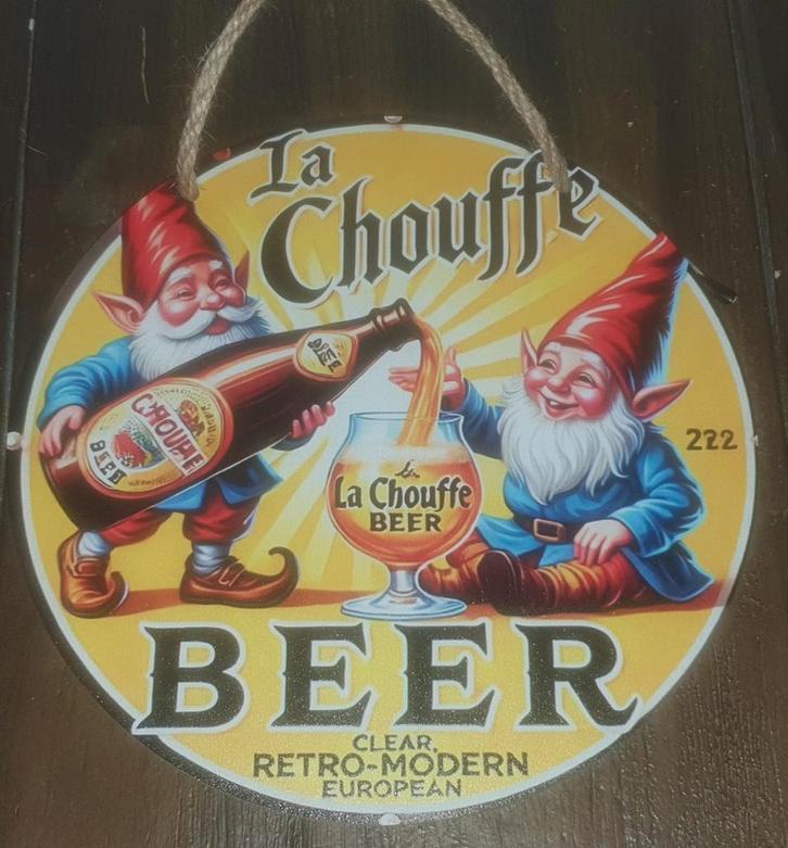 La Chouffe Wandbord – De eyecatcher voor jouw man cave!, Verzamelen, Biermerken, Nieuw, Reclamebord, Plaat of Schild, Overige merken