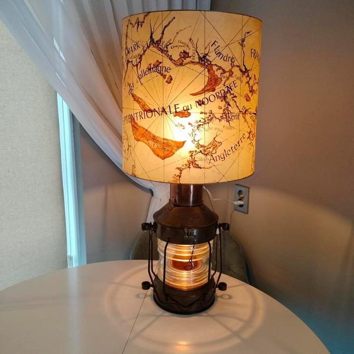 Antieke Ankerlamp Koper Maritiem Landkaart Kap, Antiek en Kunst, Antiek | Lampen, Ophalen