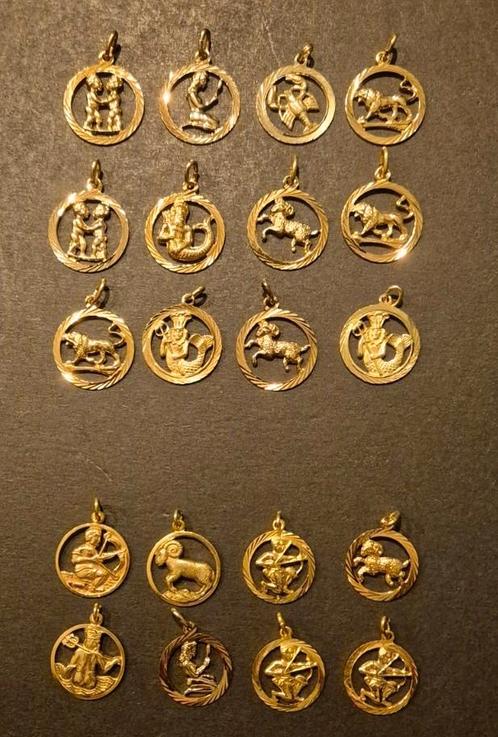 Diverse sterrenbeeldhangers /Bedels goud op zilver (double), Sieraden, Tassen en Uiterlijk, Bedels, Nieuw, Overige merken, Zilver