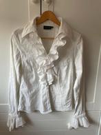 Blouse met roezels maat 40, Ophalen of Verzenden, Gedragen, Maat 38/40 (M), Wit