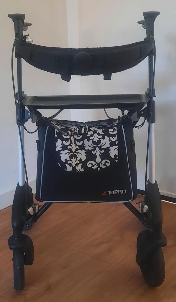 Rollator Topro Troja 2G M  + Rugsteun + Dienblad +Tas + Boek, Diversen, Rollators, Zo goed als nieuw, Lichtgewicht, Opvouwbaar