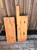 Historische eikenhouten spoorplanken, Doe-het-zelf en Verbouw, Hout en Planken, Ophalen, 25 tot 50 mm, Eiken, Zo goed als nieuw