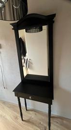 Mooie massief houten spiegel en tafeltje, Antiek en Kunst, Ophalen, Rechthoekig, 50 tot 100 cm, 150 tot 200 cm