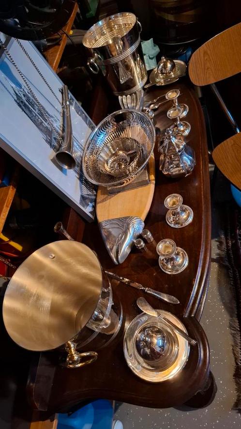 Diverse verzilverde voorwerpen zie omschrijving, Antiek en Kunst, Antiek | Goud en Zilver, Ophalen of Verzenden