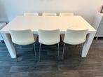 Witte Eettafel met Stoelen, Huis en Inrichting, Tafels | Eettafels, Overige materialen, Gebruikt, Vijf personen of meer, 150 tot 200 cm