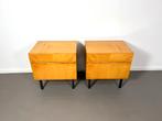 retro vintage design berken nachtkastjes, jaren 60, Ophalen, Huis en Inrichting