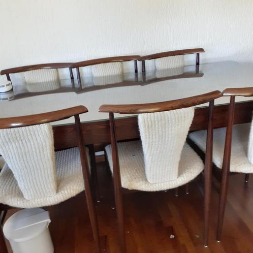 palissander tafel met stoelen, Huis en Inrichting, Complete eetkamers, Gebruikt, 4 tot 6 stoelen, Ophalen