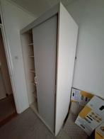 Kledingkast met schuifdeuren, wit, oud en heel, Huis en Inrichting, Kasten | Kledingkasten, Ophalen, Overige materialen, Gebruikt