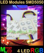 LED RGB module SMD 5050 - 4 LED - IP54 - 5 stuks, Nieuw, LEDverlichting, Ophalen of Verzenden, LEDmodule