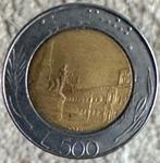 Misdruk! Bi-metalische 500 lire munt., Ophalen of Verzenden, Italië, Overige waardes, Losse munt