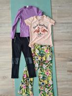 Setje: 2 shirts en 2 broeken maat 122/128 €8, Gebruikt, Meisje, H&M, Ophalen of Verzenden