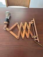 Vintage Schaarlamp Donker Hout lamp E27, Ophalen of Verzenden, Gebruikt, Hout