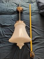 Vintage Melkglas Hanglamp, Huis en Inrichting, Lampen | Hanglampen, Ophalen, Gebruikt, Vintage, Glas