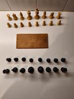 Vintage houten Schaakstukken, Ophalen of Verzenden, Minder dan 500 stukjes, Gebruikt, Schaken