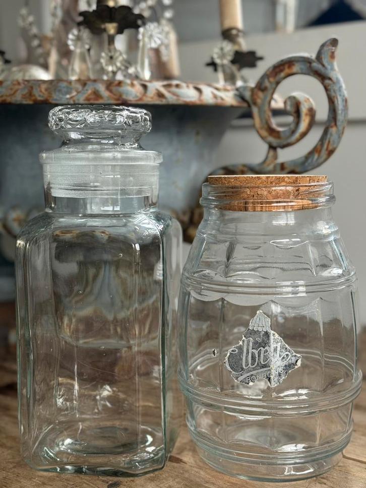 Oude glazen snoeppotten, Huis en Inrichting, Woonaccessoires | Overige, Gebruikt, Ophalen of Verzenden