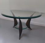 Space age Italiaans design salontafel brass coffee table, Ophalen, Zo goed als nieuw, 25 tot 50 cm, Rond