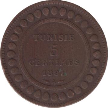 Tunesië 5 Centimes 1891 beschikbaar voor biedingen