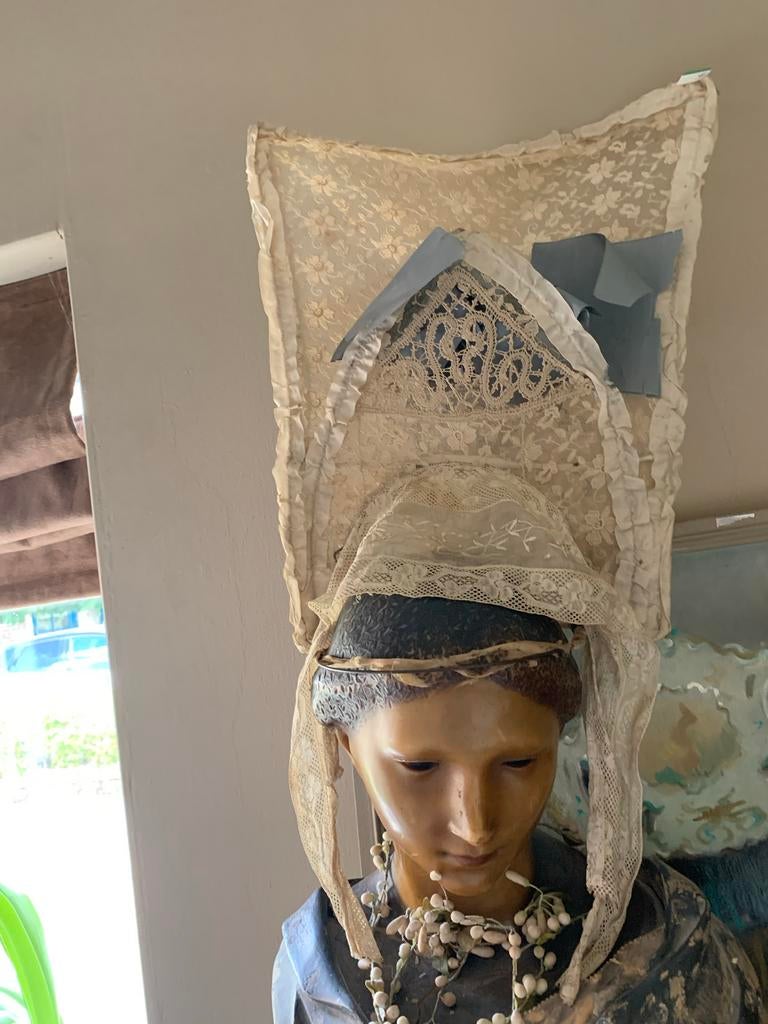 Oude klederdracht muts volkskunst, Antiek en Kunst, Antiek | Kleden en Textiel, Ophalen of Verzenden