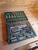 Gereedschapskist met diverse doppen en ratels, Ophalen of Verzenden, Gebruikt