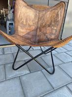 vlinderstoel, Huis en Inrichting, Fauteuils, Ophalen, Zo goed als nieuw, 75 tot 100 cm, Leer