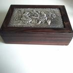 antieke sigaren kist  met zilveren dekselplaat, Antiek en Kunst, Antiek | Woonaccessoires, Ophalen of Verzenden