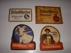 4 OUDE etiketten van Schultheiss bieren uit Berlijn, Ophalen of Verzenden, Gebruikt, Overige typen, Overige merken