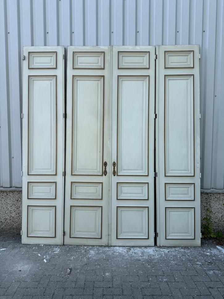Prachtige antiek 4-luik uit 1900, Doe-het-zelf en Verbouw, Deuren en Horren, Zo goed als nieuw, Binnendeur, 215 cm of meer, 120 cm of meer