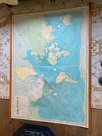 Oude Landkaart Wereld - Educatief & Decoratief, Antiek en Kunst, Ophalen of Verzenden, Aardrijkskunde