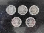 5 zilveren Wilhelmina rijksdaalders, Ophalen of Verzenden, Koningin Wilhelmina, 2½ gulden