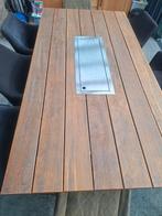 Tuin tafel met haard, Ophalen of Verzenden, Gebruikt, Rechthoekig, Hout
