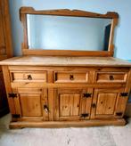Mexicaans grenen dressoir met spiegel, Ophalen, Gebruikt, 25 tot 50 cm