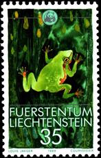 LIECHTENSTEIN 4 - Dieren WWF: amfibieën (kikker), Ophalen of Verzenden, Postfris, Dier of Natuur