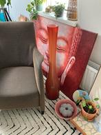 Oranje/Rood Fait Main handgemaakte Glazen Vaas - 75+ cm, Ophalen, Oranje, 75 cm of meer, Glas