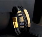 Zeer mooie Herenarmband, Sieraden, Tassen en Uiterlijk, Armbanden, Ophalen of Verzenden, Nieuw, Zwart, Leer