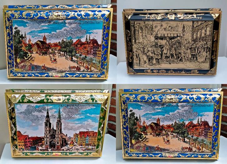 3x Antiek Blik - blikken Trommel E Otto Schmidt - Zie Omschr, Verzamelen, Blikken, Zo goed als nieuw, Koek(jes), Overige merken