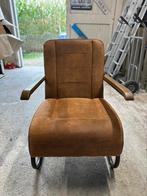 Mooie cognac kleurige fauteuil - nieuwstaat, Huis en Inrichting, Fauteuils, Ophalen, 75 tot 100 cm, Zo goed als nieuw, Stof