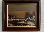 Kaiser : afbeelding winters dorpsplaatje’ jaren 70., Antiek en Kunst, Kunst | Schilderijen | Klassiek, Ophalen
