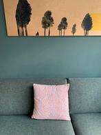 Sierkussen fluor oranje/wit, Huis en Inrichting, Ophalen of Verzenden, Zo goed als nieuw, Oranje, Vierkant