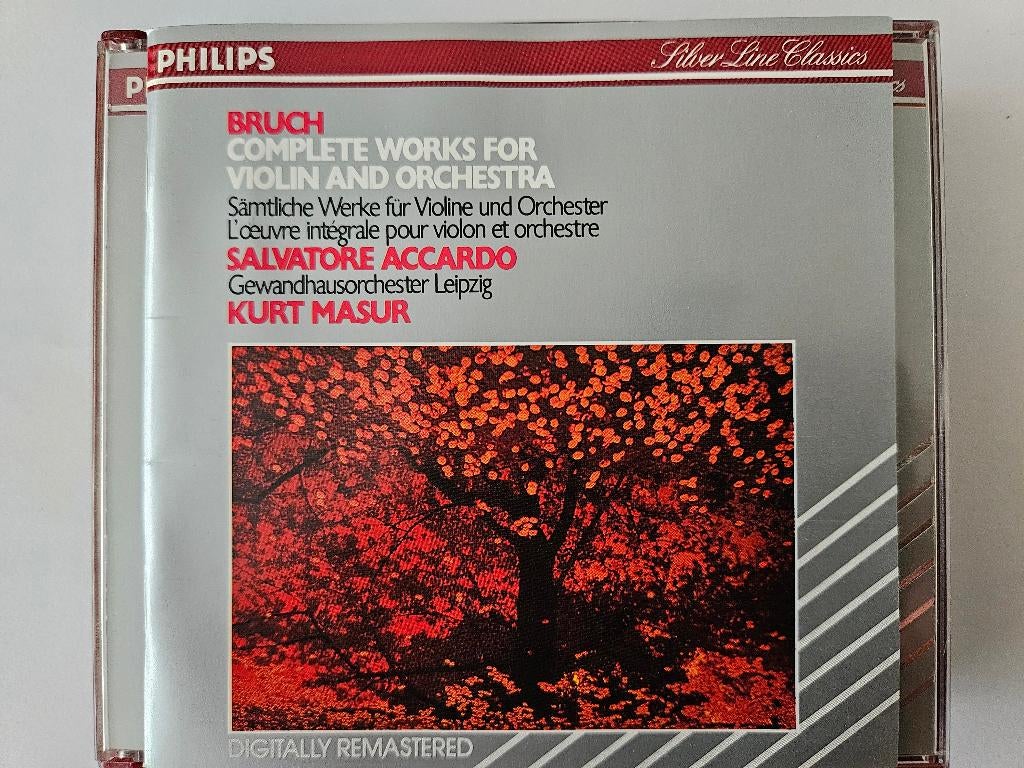 3CD Bruch - viool concert 1+2+3 Scottish - Accardo Masur, Ophalen of Verzenden, Romantiek, Zo goed als nieuw, Orkest of Ballet
