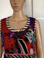 J423 Pause Cafe maat 40=M fleurig top shirt blouse blauw/wit, Maat 38/40 (M), Blauw, Ophalen of Verzenden, Zo goed als nieuw