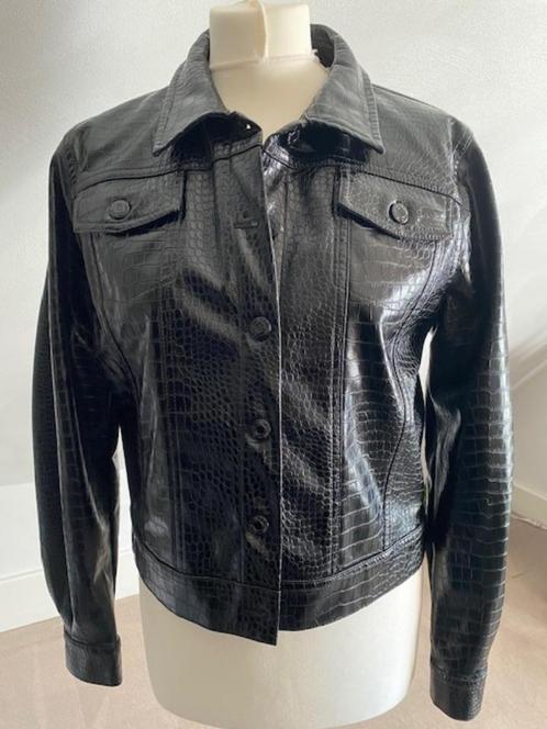 Red Button jack in vega leer croco print zwart, Kleding | Dames, Jasjes, Kostuums en Pakken, Zo goed als nieuw, Jasje, Maat 38/40 (M)